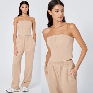 ATOIR X ROZALIA The Corset Strapless Corset Bustier Top In SAND